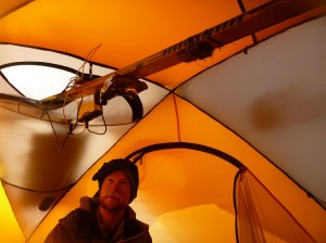 Greenland crossing expedition - broken ski 1 first fix initial glue & wiring RS